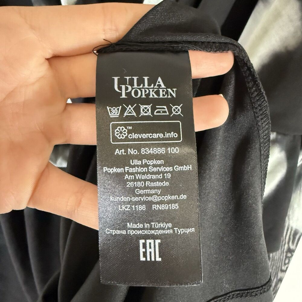 New Ulla Popken Midi Dress Women's 16/18 Black Sheer Sleeve VNeck Long Sleeve - Picture 7 of 10